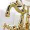 Kingston Brass CA1009T2 3-3/8" Tub Wall Mount Clawfoot Tub Faucet with Hand Shower, Polished Brass CA1009T2 - alternate 2